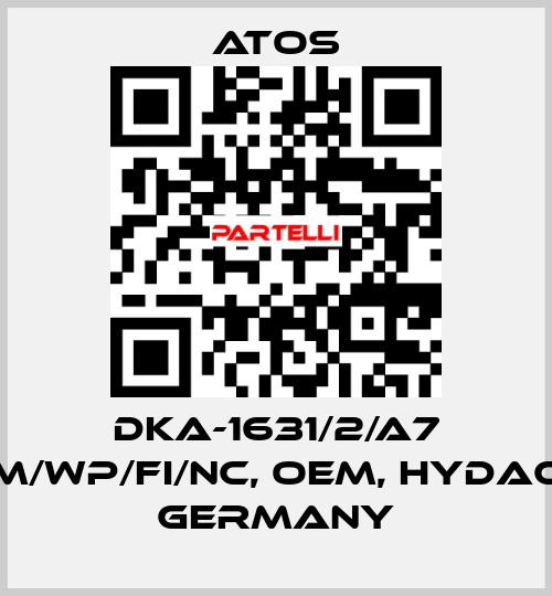 DKA-1631/2/A7 M/WP/FI/NC, OEM, Hydac Germany Atos