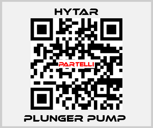 PLUNGER PUMP  Hytar