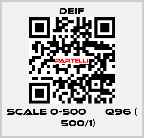 scale 0-500 А ЕQ96 ( ТТ500/1) Deif