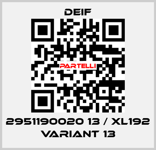 2951190020 13 / XL192 Variant 13 Deif