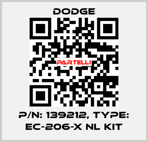 p/n: 139212, Type: EC-206-X NL KIT Dodge