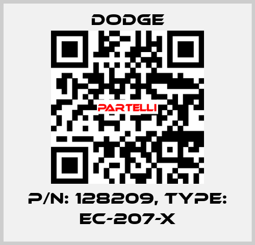 p/n: 128209, Type: EC-207-X Dodge