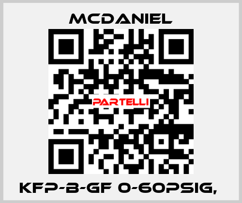 KFP-B-GF 0-60PSIg,  McDANIEL