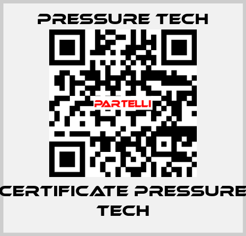 Certificate Pressure Tech Pressure Tech