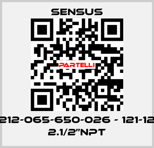 212-065-650-026 - 121-12 2.1/2”NPT Sensus