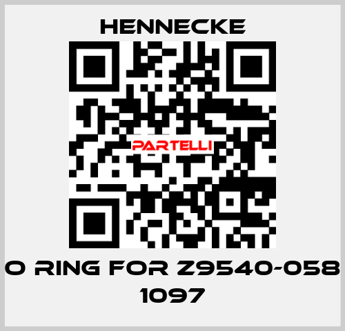 o ring for Z9540-058 1097 Hennecke