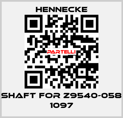 shaft for Z9540-058 1097 Hennecke