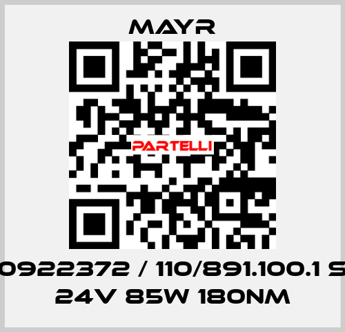 0922372 / 110/891.100.1 s 24v 85w 180Nm Mayr