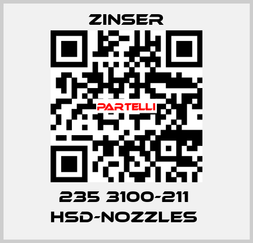 235 3100-211  HSD-nozzles  Zinser