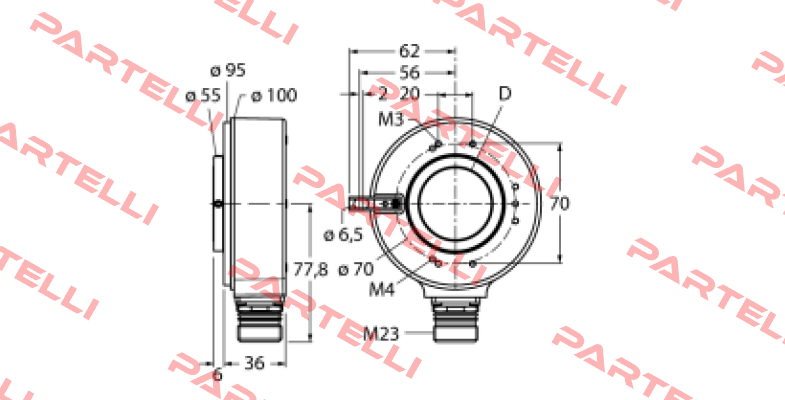 RI-42H25S4-2B5000-12M23 Turck