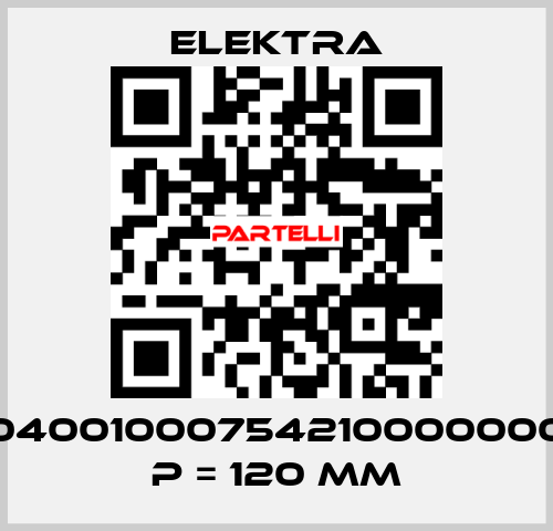 04001000754210000000 P = 120 mm ELEKTRA