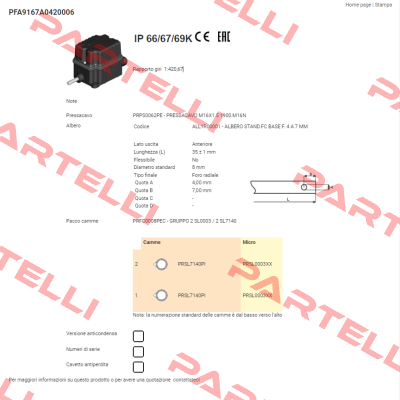 PFA9167A0420006 Ter Tecno Elettrica Ravasi