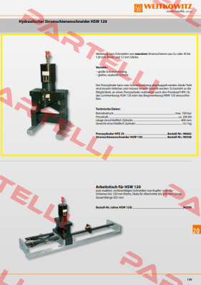 90558/Stromschienenschneider HSW 120 WEITKOWITZ