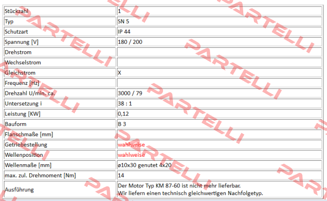 Type SN 5  Ruhrgetriebe