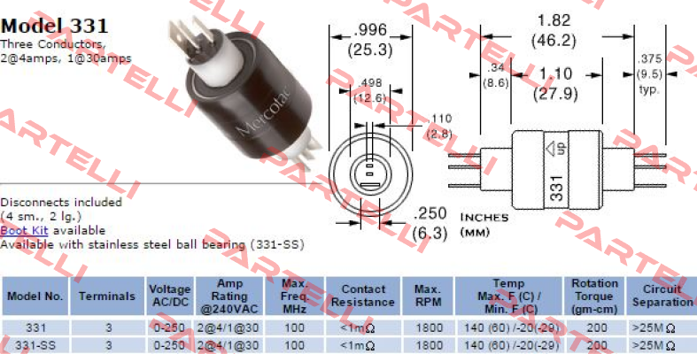 LM03-03310-S0 , Type 331-VA  Mercotac