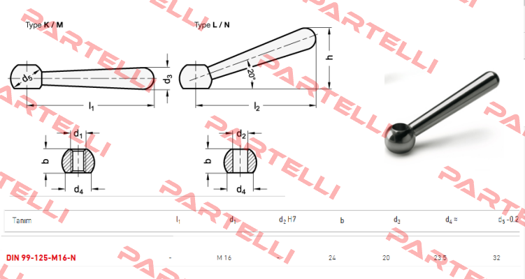 DIN 99-125-M16-N Elesa Ganter