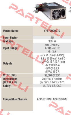 Model: 1757000007G obsolete, alternative 1001  Advantech