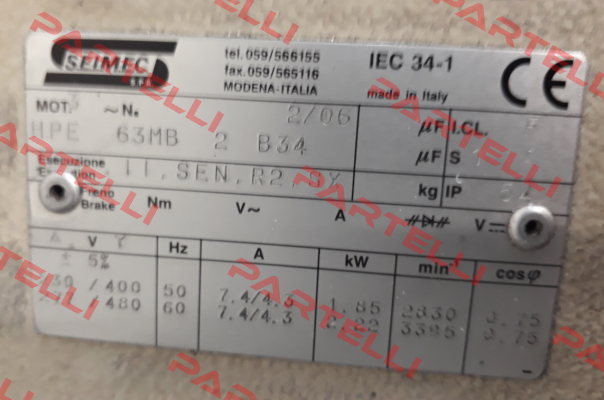 HPE 63MB 2 B34 - OEM  Seimec (Rossi)