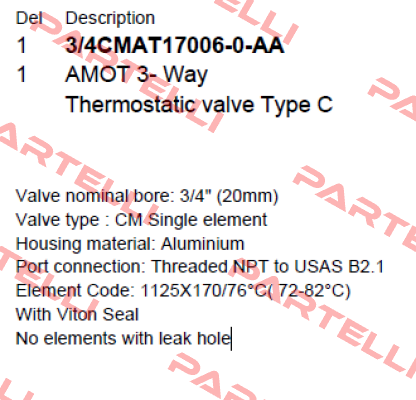 3/4CMAT17006-0-AA Amot