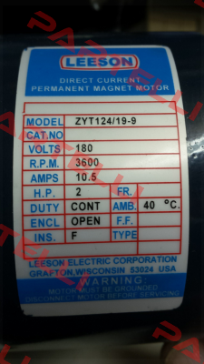 ZYT 124/19 2 hp - OEM   Leeson