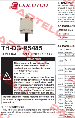 TH-DG-RS485  Circutor