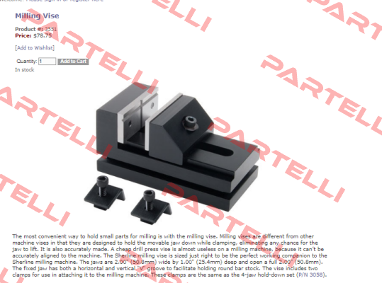 3551  Milling Vise Sherline Products