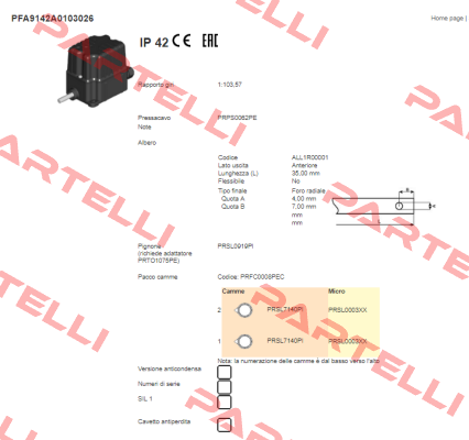 PFA9142A0103026  Ter Tecno Elettrica Ravasi