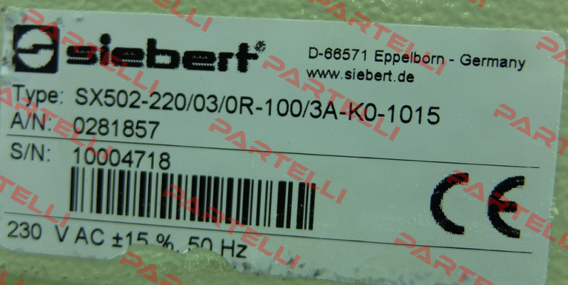 SX502-220/03/0R-100/3A-K0-1015  Siebert