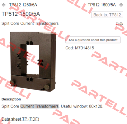 M70147 / TP-812 1250/5A Circutor