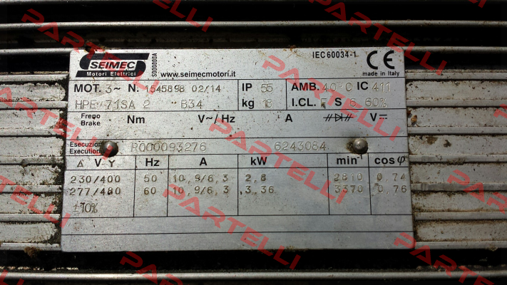 HPE 71 SA 2 230.400-50 B34  Seimec (Rossi)