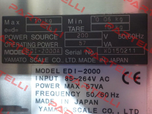 EDI-2000A, S/N:WD150211, YAMATO