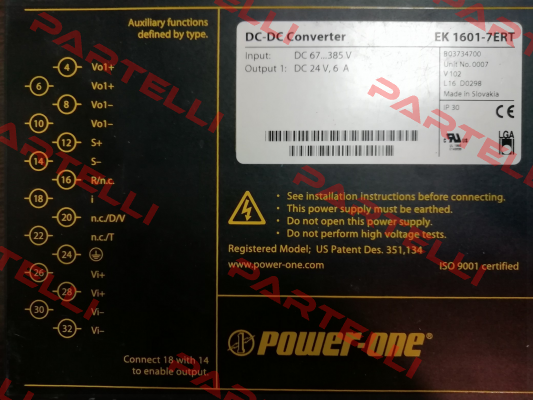 EK 1601-7ERT Bel Power Solutions