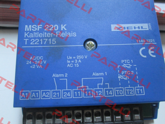 P/N: T221715 Type: MSF220K Ziehl