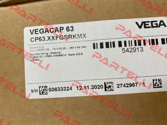 P/N: CP63.XXFGSRKMX, Type:  VEGACAP 63 Vega