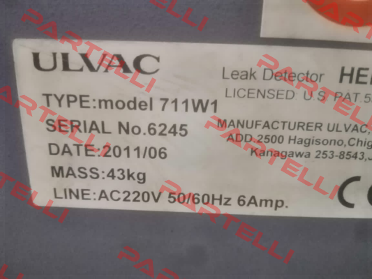 Model 711W1 ULVAC