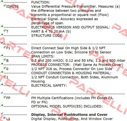 IDP05S-TF1B01FP-L1 / DS-F2A3AAAAZZ4Z / DC-BB000A Foxboro