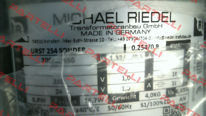 URST Sonder 254VA IPXXB Michael Riedel Transformatorenbau