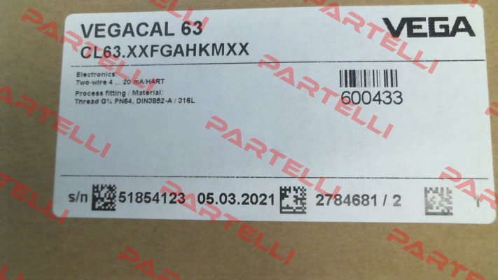 P/N: CL63.XXFGAHKMXX, Type: VEGACAL 63 Vega