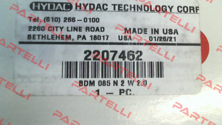 2207462 BDM 85 N 2 W 2.0 Hydac