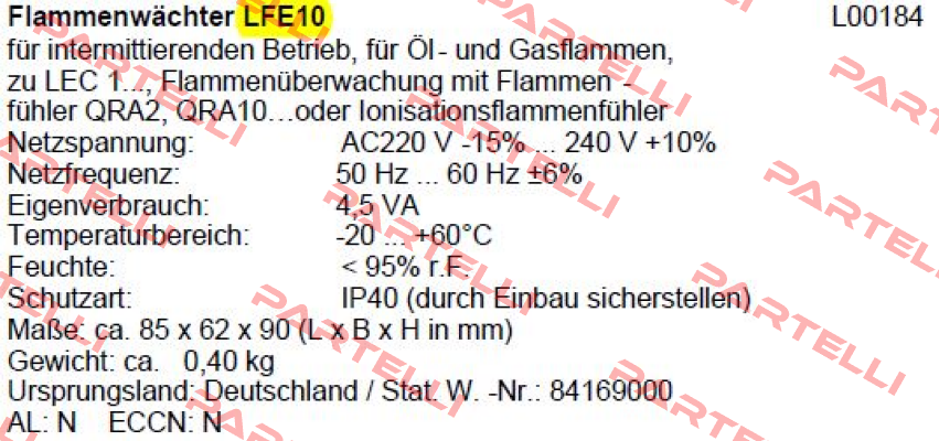 LFE10 (L00184) Siemens (Landis Gyr)