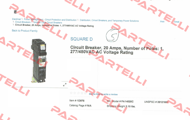 FA14020C  Square D (Schneider Electric)