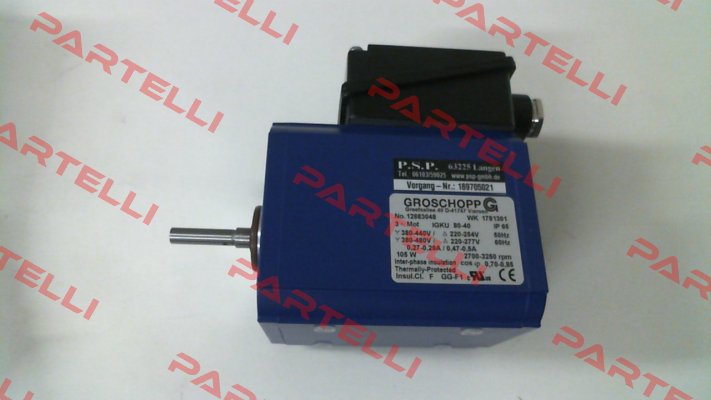 Motor only IGkU 80 40 2pole to suit VE31 gearbox Groschopp