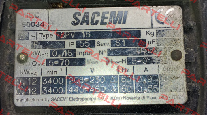 SPV-18 (Immersion depth- mm 90-120-170-220) Sacemi