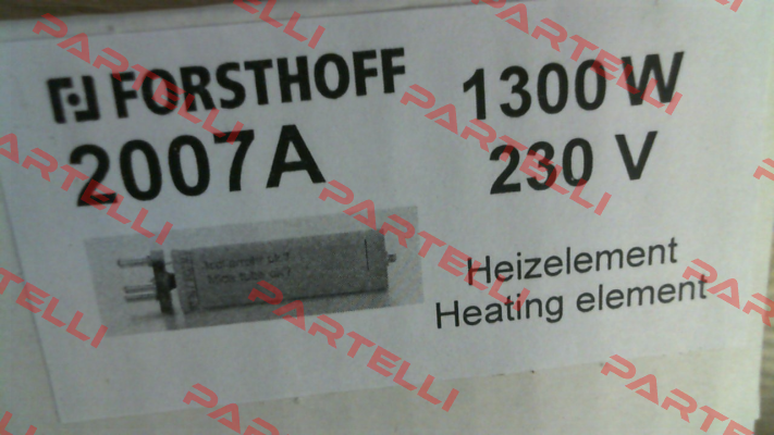 2007A / Heating element 1300 W 230 V type K Forsthoff