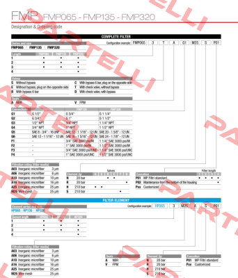 FMP-135-1-B-A-G1-A10-N-P01 MP Filtri