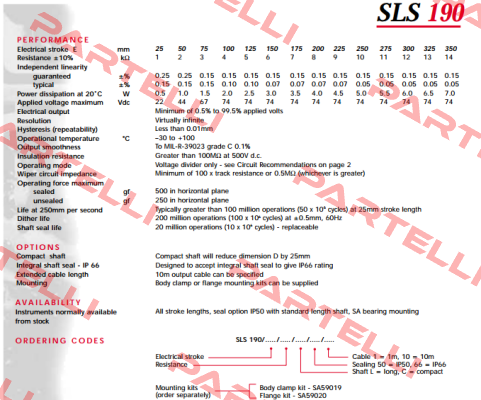 SLS190/25/1K/L/50/1/N Penny & Giles