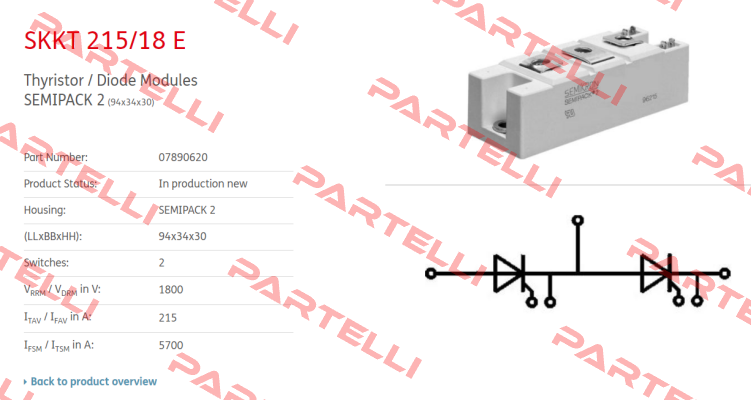 07890620 / SKKT215/18 E Semikron
