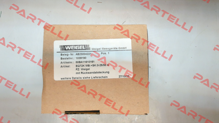 80BA11610161 Weigel